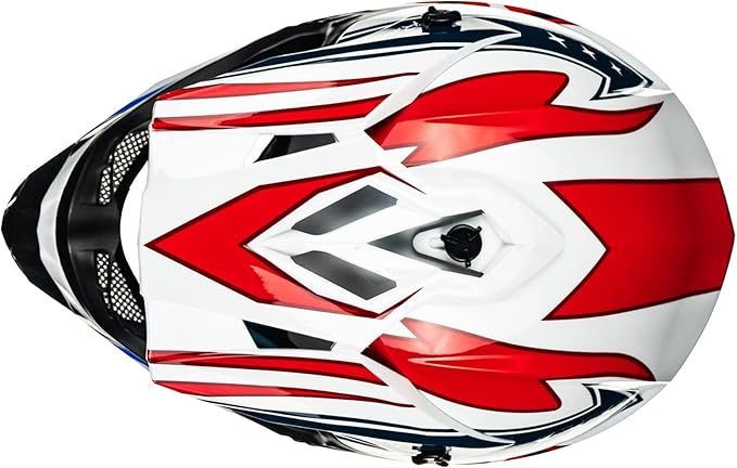 ILM Adult Dirt Bike Helmets Motocross ATV Dirtbike BMX MX Offroad Full Face Motorcycle Helmet, DOT Approved Model 128S (Red Blue, Adult-Large)
