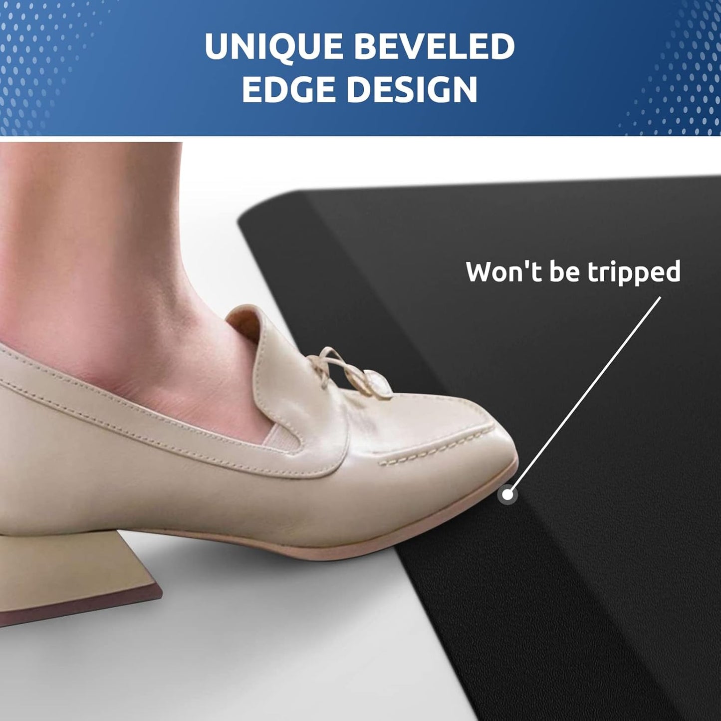 KitchenClouds Kitchen Mat Cushioned Anti Fatigue Rug 20"x39" Waterproof, Non Slip, Standing and Comfort Desk/Floor Mats for House Sink Office (Black,0.8inch)