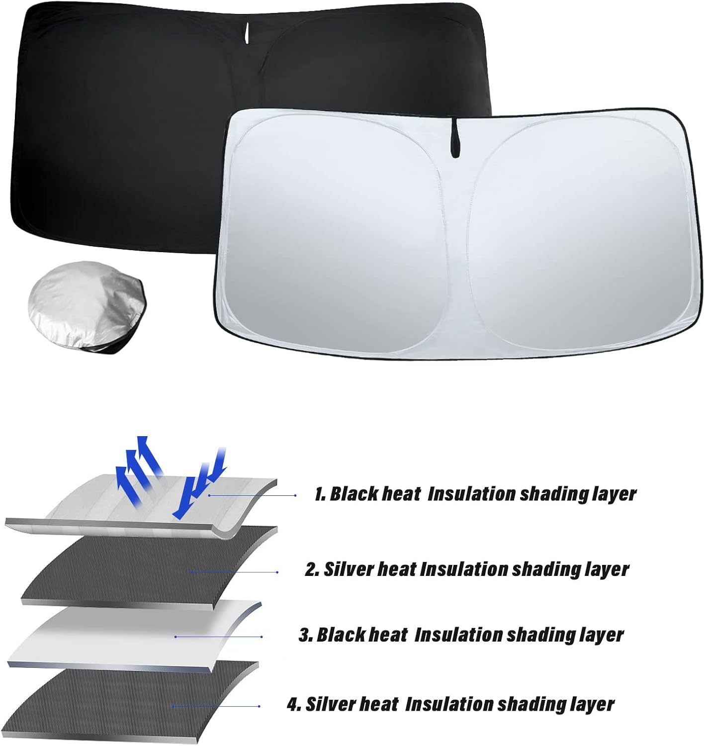 Sze Windshield Sunshade for Toyota RAV4 2019-2023 2024 2025, Foldable Front Window Sun Shield UV Reflector Sun Visor, Privacy Protection, Light Weight, Keep Vehicle Cool