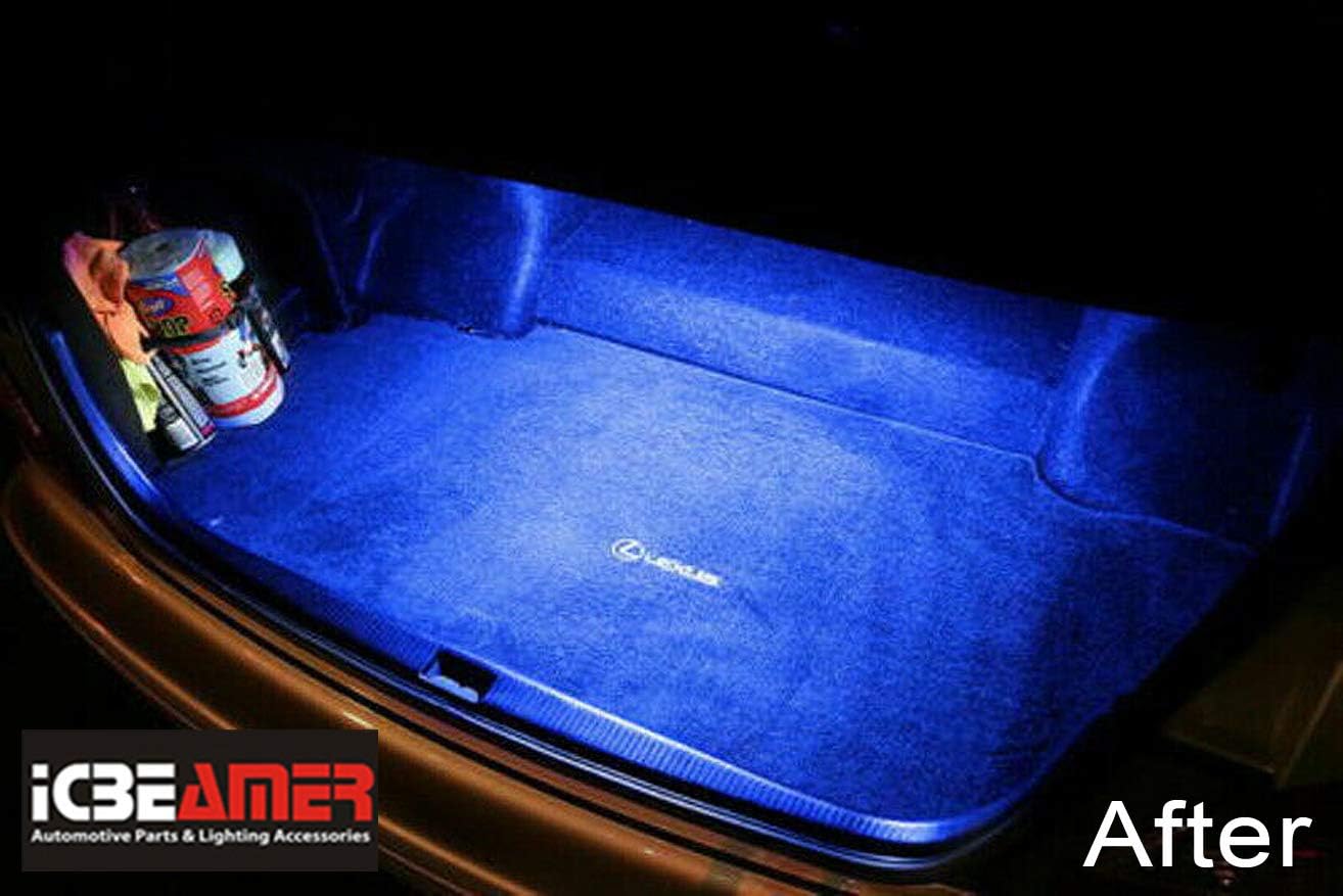 ICBEAMER 12" High Power Blue 18 SMDs 2835 LED Strip Light Universal Fit Car Trunk Cargo Area or Interior Illumination Cargo Area or Interior Illumination Decoration, Auto Accessories
