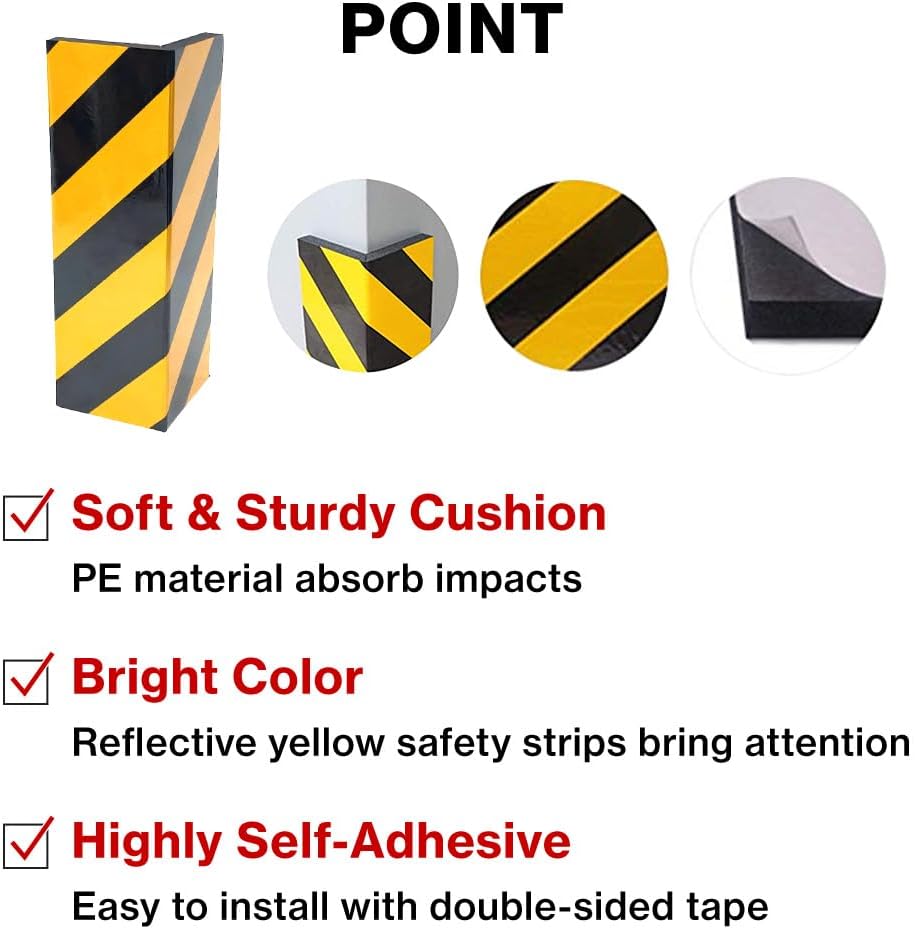 Garage Wall Protector for Car Doors, 4 Pack 15.7" x 9.8" Wall Corner Guard for Parking Garages, Edge Protector Foam, Protect Your Car, Garage Corner Edge and Bumpers Corner Guards