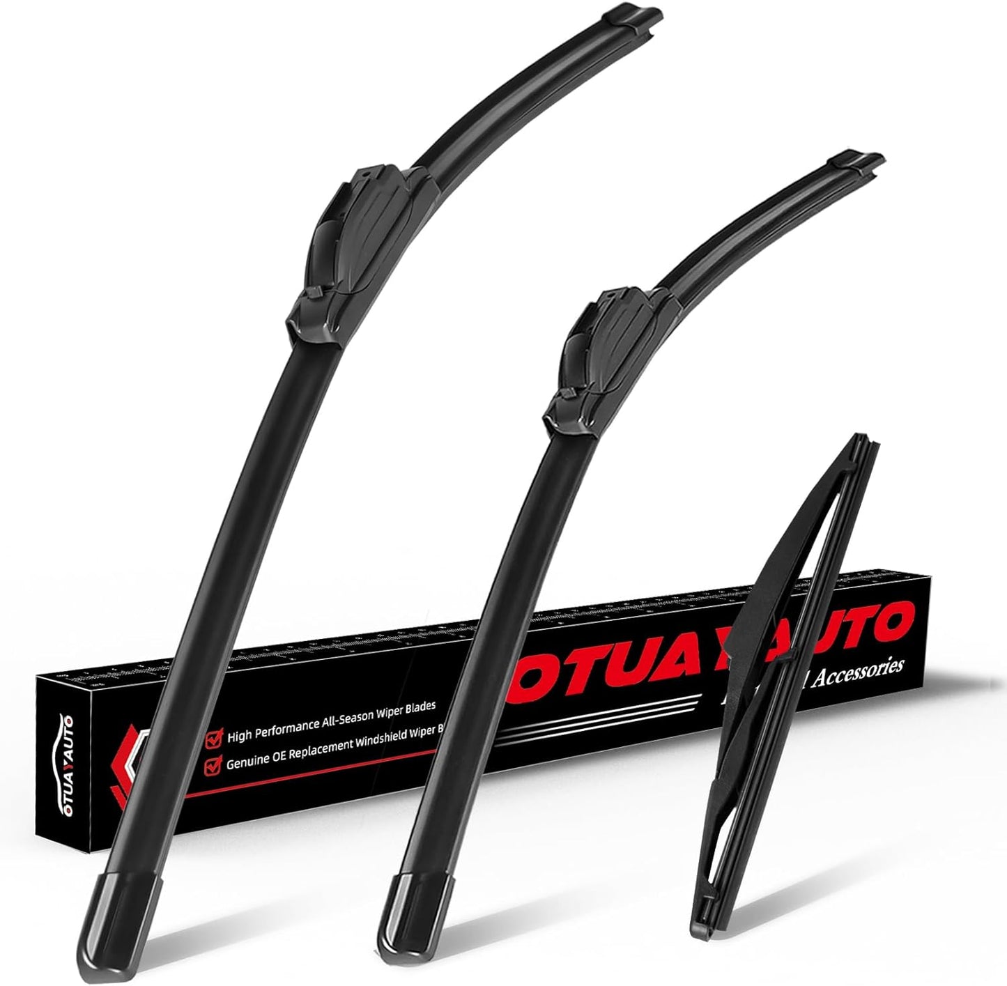 OTUAYAUTO Premium Windshield Wiper Blades - Replacement for Jeep Compass 2018-2022 - Precision Fit, All-Weather Performance, Front and Rear Wiper Blades, U Hook - 24"+18"+10" (Pack of 3)