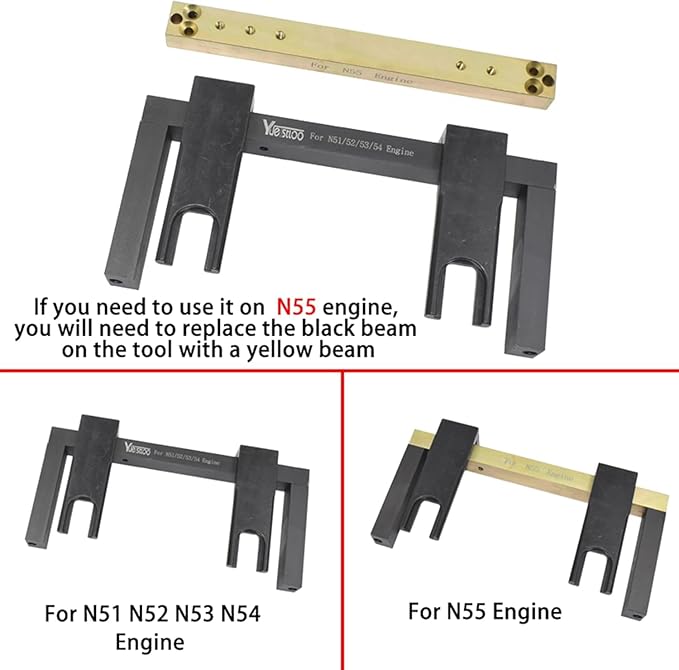 Master Engine Timing Vanos Camshaft Alignment Locking Tool Kit, Compatible with BMW 2.5 3.0 N51 N52 N53 N54 N55 S55 Engines, Including BMW 3 Series 328i, Crankshaft Flywheel Alignment Tool