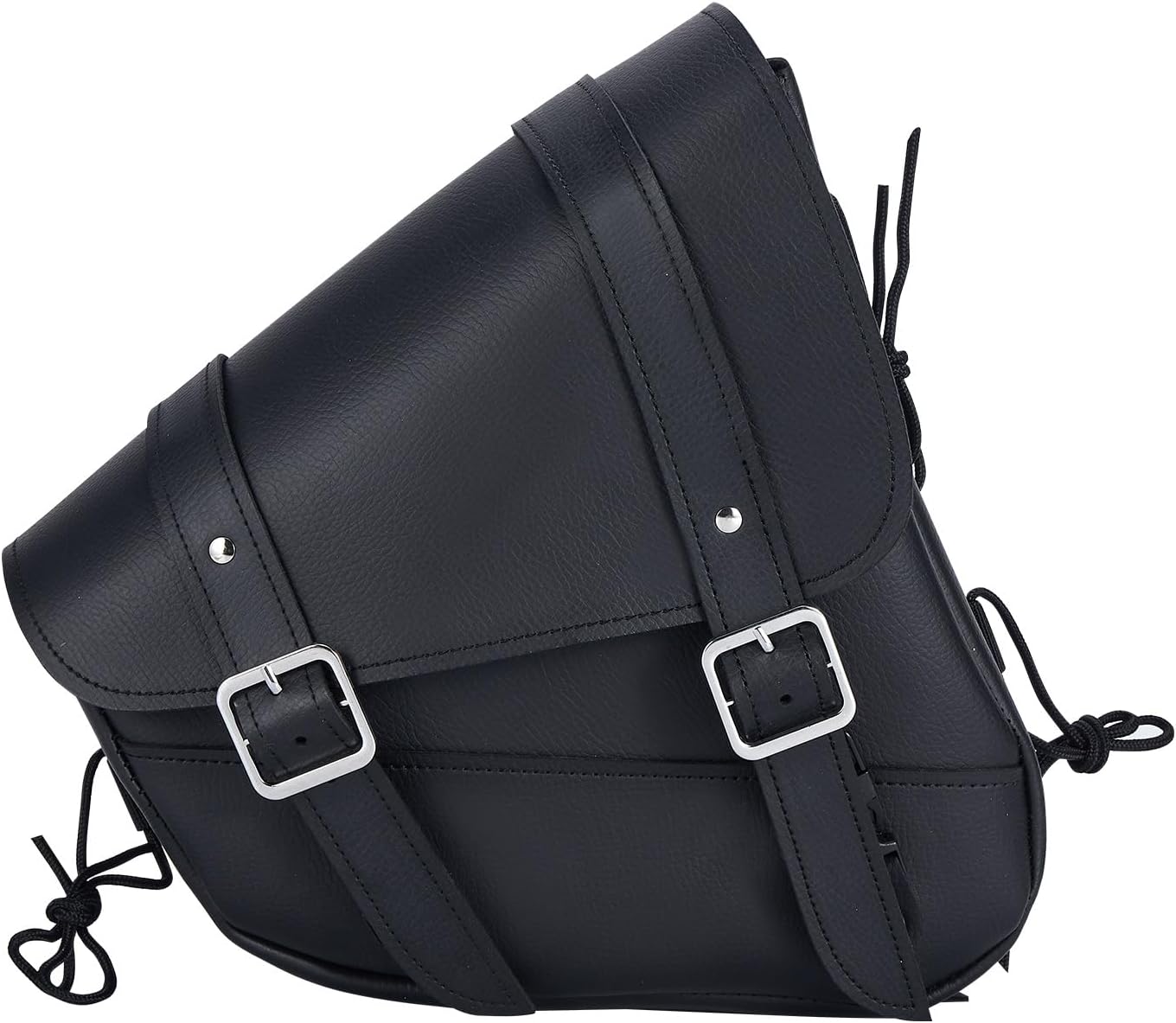 Gargoyle Bells Leather Solo Swing Arm Bag - Motorcycle Saddle Bags For Softails and Choppers - Right Side Bag (Black PVC)