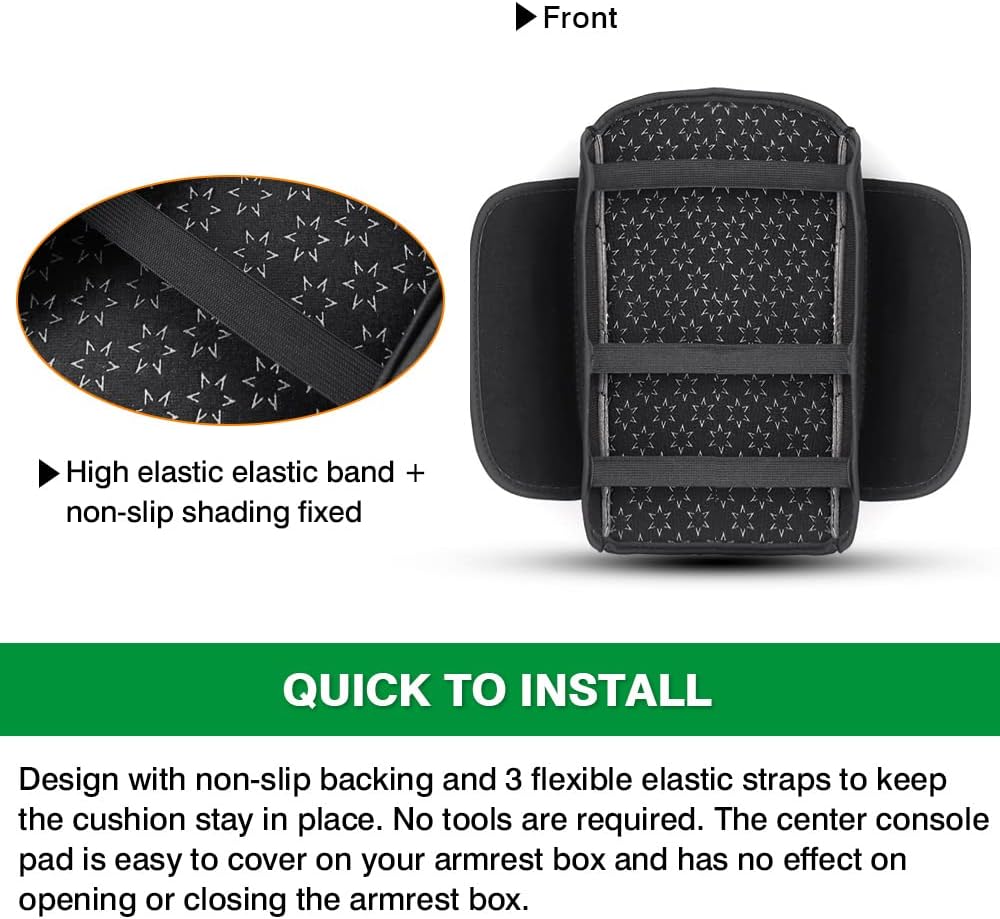 Shademax Custom for Center Console Cover Jeep Grand Cherokee WL 2022-2024 2025 2026 Accessories Armrest Cover Center Console Pad PU Leather Armrest Seat Box Cover Protector with Pockets Storage Bag