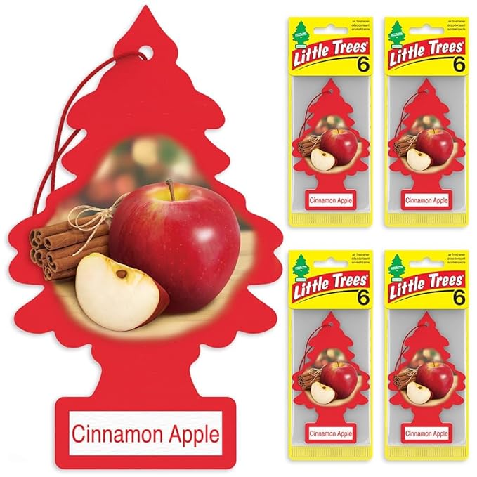 LITTLE TREES Car Air Freshener | Hanging Tree Provides Long Lasting Scent for Auto and Home | Cinnamon Apple, 24 Air Fresheners