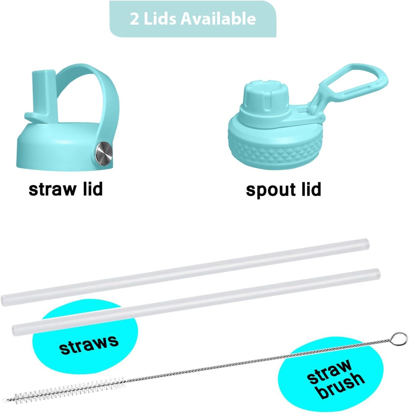 SENDESTAR 32oz Water Bottle Wide Mouth Stainless Steel Vacuum Insulated Double Wall with 2 Straw Lids Fit in Any Car Cup Holder TXIN-32-HG-1