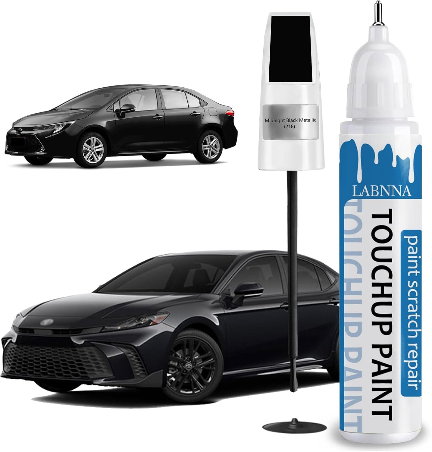 Midnight Black Metallic (218) Touch Up Paint for Toyota-Exact Match 2 in 1 touchup Paint Pen for Chips and Nicks Repair Car Paint Scratch Repair Kit