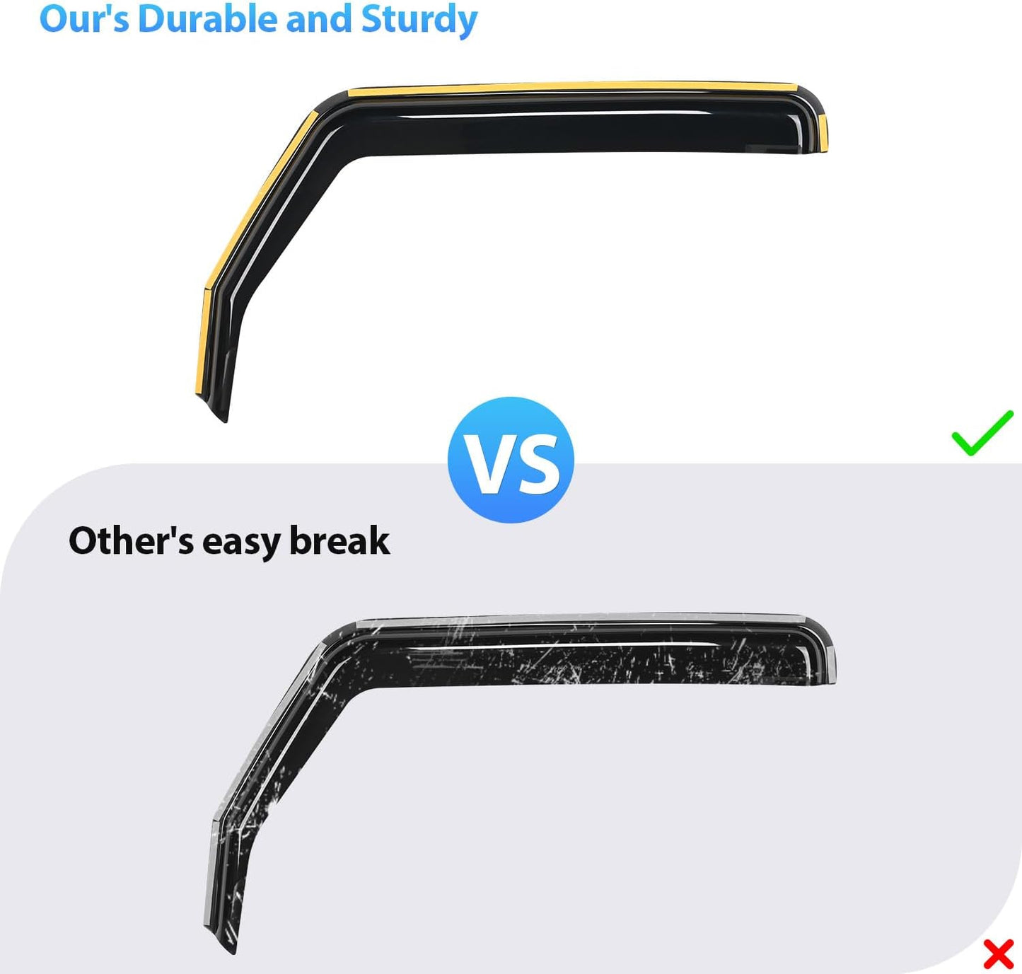 Nilight Durable in Channel Rain Guards for Chevrolet (Chevy) Traverse 2018 2019 2020 2021 2022 2023 Window Deflectors, Vent Window Visors-4pcs