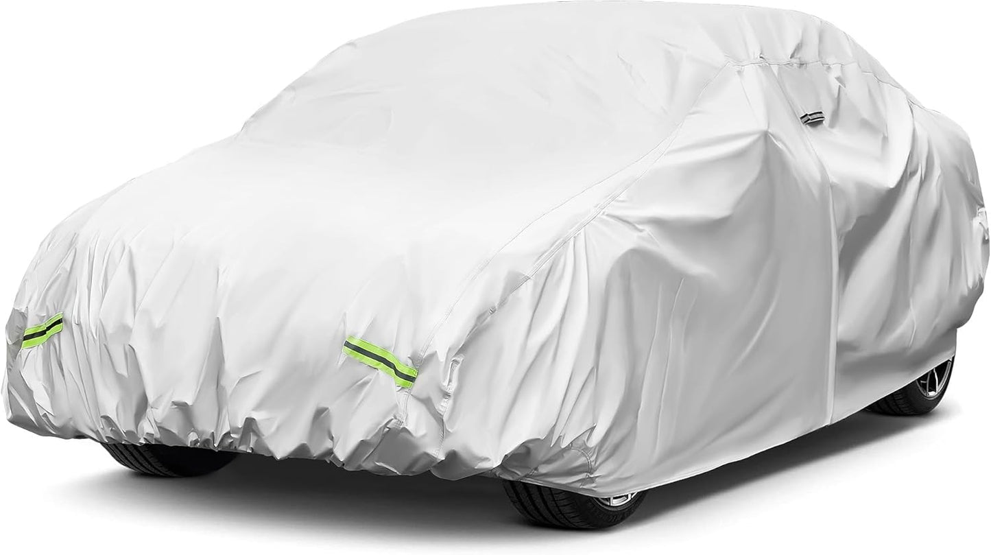 YOLENY Car Cover Waterproof All Weather Full Exterior Covers with Zipper,Universal Fit Sedan BMW Z3,Honda S2000,Mazda Miata/MX-5,Saturn Sky,Pontiac Solstice,Toyota MR2 Spyder(UP to 161 inch)
