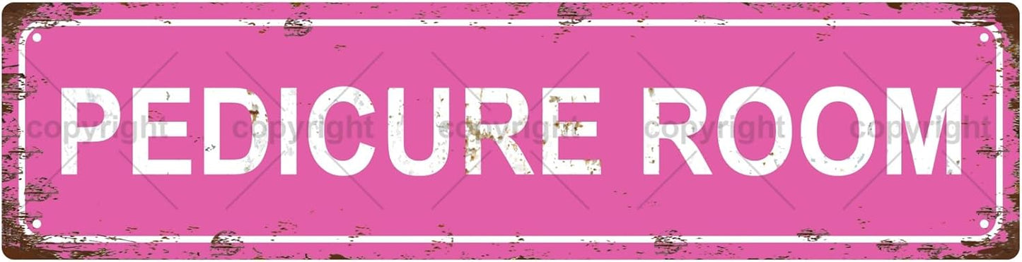 PEDICURE ROOM Vintage Metal Tin Sign, Street Sign, Home Decor, Room Decor, Wall Decor, Bathroom Decor, Bar Decor, Cafe Decor, Garage Decor, 16 x 4 Inch