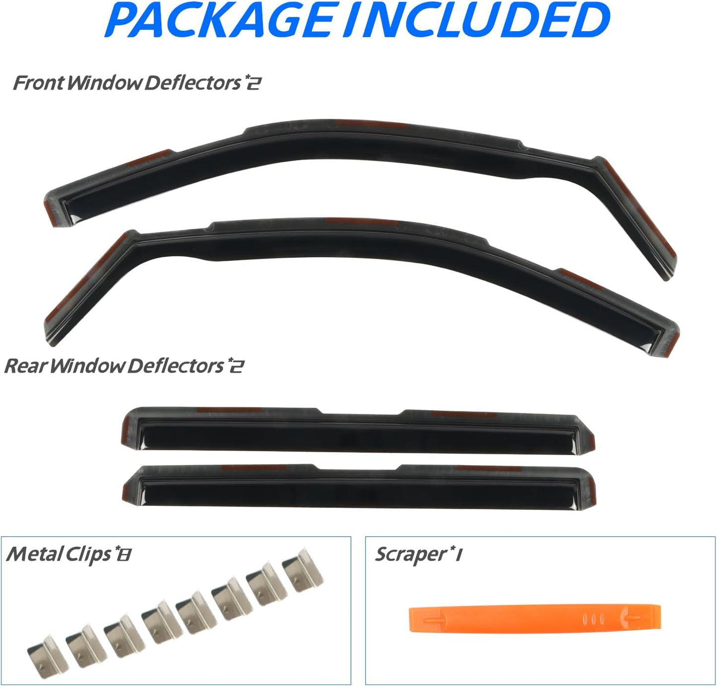 in Channel Window Rain Guards for 2019-2025 Chevy Silverado/GMC Sierra 1500 Crew Cab, Durable Window Vent Visors Shades Wind Deflectors, Exterior Car Accessories, 2020 2021 2022 2023 2024, 4PCS