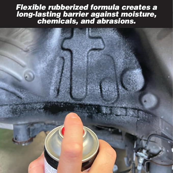 LAUCO Rubberized Undercoating Black (2-Pack) - 15oz Aerosol Spray Paint Can - Automotive & Truck Undercoat, Rust, Corrosion, Sound Deadener Coating for Metal & Plastic (57074)