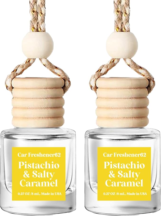 C Classy Car Air Freshener Hanging 2 Pack, Pistachio Essential Oil Diffuser for Cars, Long-Lasting Fragrance, Cute Car Accessories, C ar Air Fresheners for Women & Men Gift, Made in USA