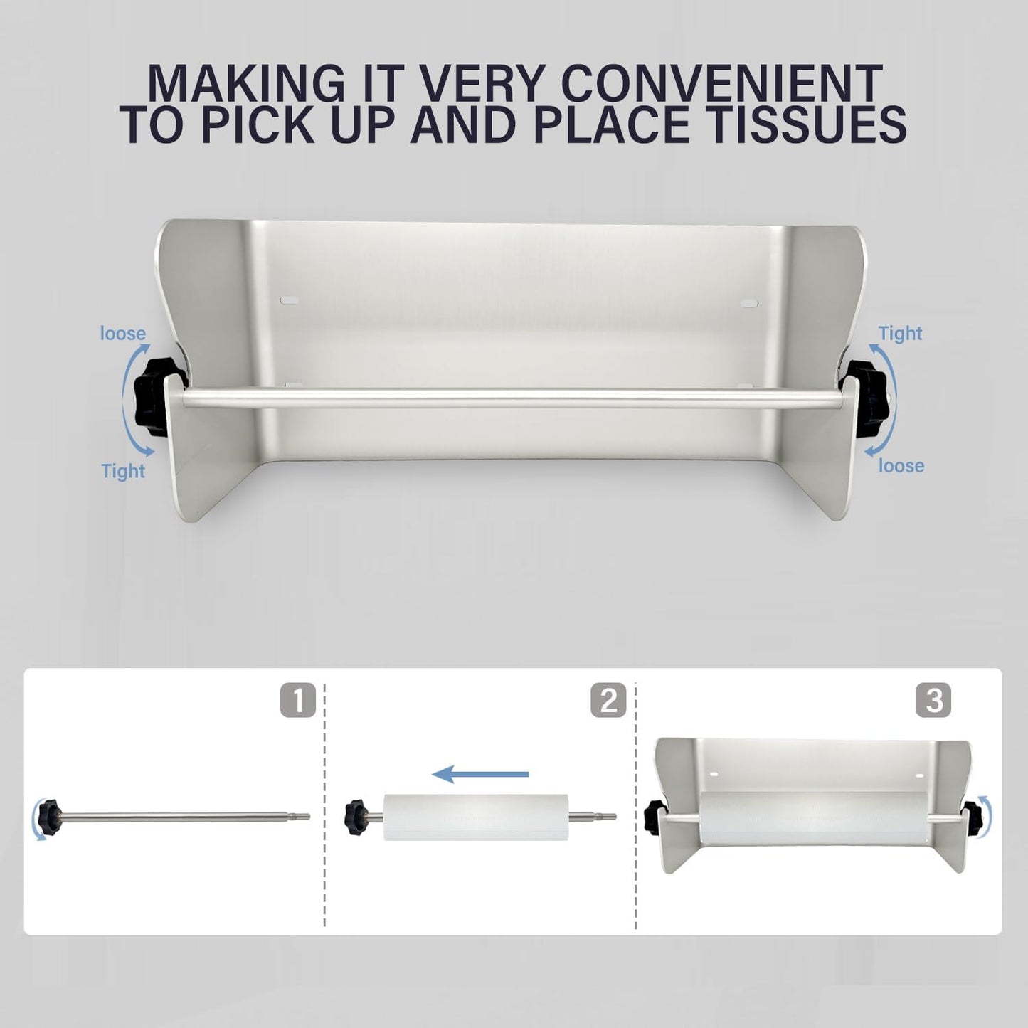 G-Sunny Garage Paper Towel Holder,Aluminum Wall-Mount Paper Towel Holder for Enclosed Trailer,Shop,Garage,Storage,5th Wheel,RV (Silver)