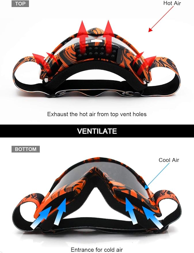 SPOSUNE Dirt Bike ATV Goggles UV400 Motorcycle Goggles for Men Women Youth Motocross Riding Goggles Windproof Dustproof