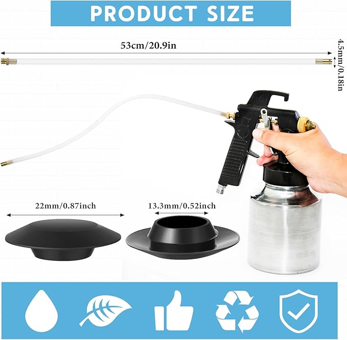 4 Pcs 20.87 Inch Spray Gun Extension Wand and 25 Rust Proof Plugs Spray Gun Flexible PVC Hose Undercoating Spray Gun Kit for Vehicles