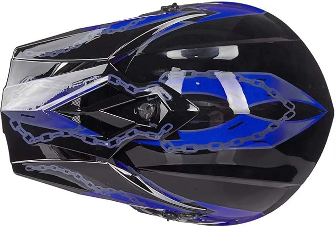 ILM Youth & Kids Dirt Bike Helmets Motocross ATV Dirtbike BMX MX Offroad Full Face Motorcycle Helmet, DOT Approved Model 128YS (Blue Black, Youth-Small)