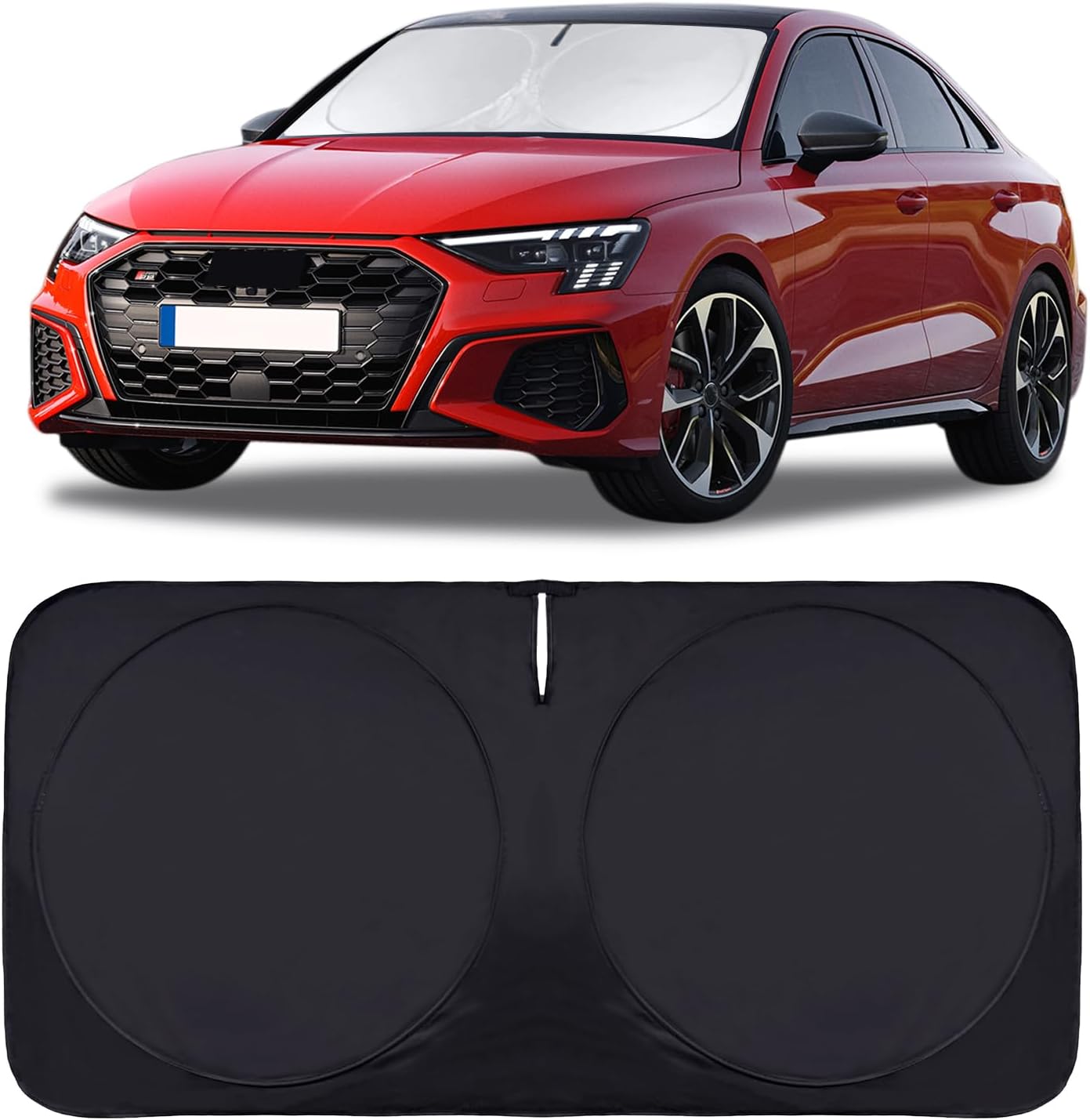 for 2022-2024 2025 Audi A3 Sun Shade Windshield Cover, Car Sunshades for Front Windows Shield Custom Fit A3 Sedan/A3 Quattro/RS3/Cabriolet/S3 Sun Visor Protector Blocks UV Rays Car Accessories
