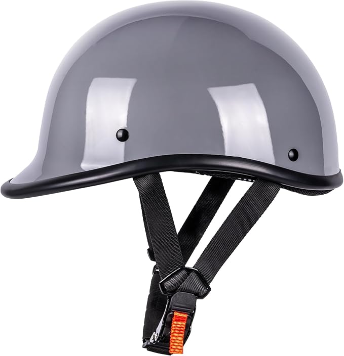 Motorcycle Helmet Half Shell Hawk Style Helmets Compact Lightweight Open Face for Motorcycle Street Bike Cruiser Moped - DOT Approved (Gray,L)