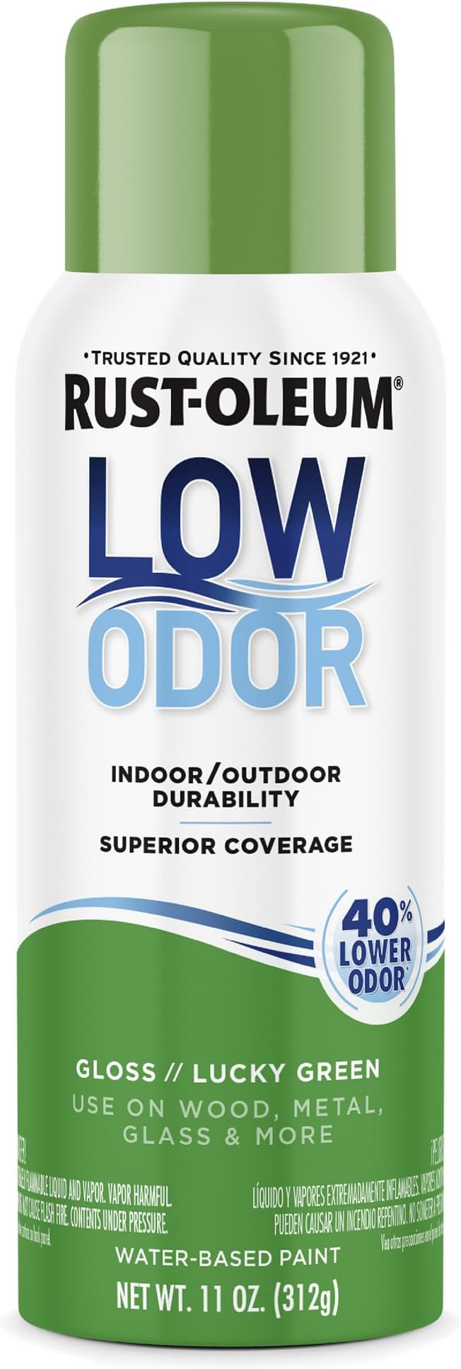 Rust-Oleum Low Odor Premium Spray Paint, 11 oz, Gloss Lucky Green