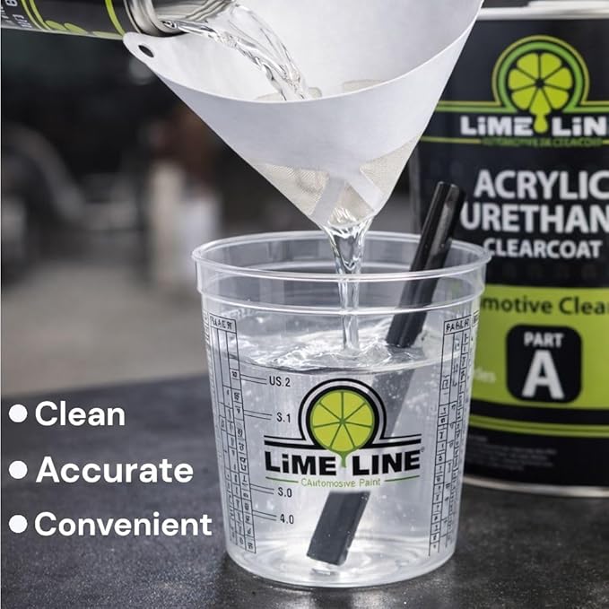 LiME LiNE 2K Clearcoat, Automotive Paint Kit with Hardener, Topcoat For Cars, Trucks and Motorcycles - 1.25 gallon with Mixing Kit