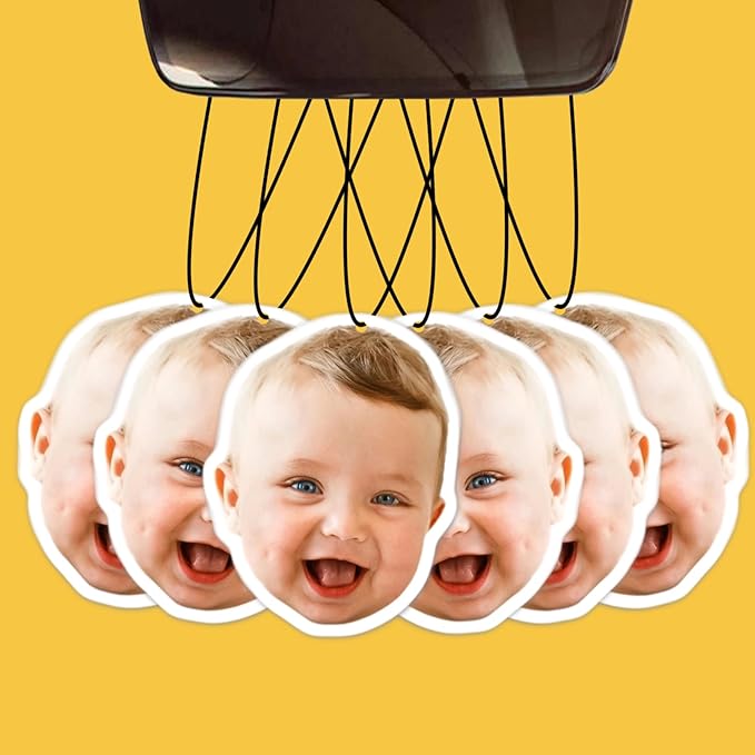 Custom Car Air Freshener - Double Sided Photo Personalized Smell Fresheners With Picture Text for Car Wardrobe Bathroom (Crop - 6 Pcs 1 Set)