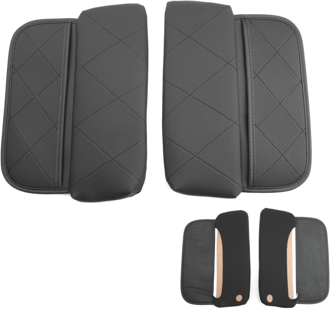 SXCY for 2024 2025 2026 BMW X5/X6/X7 Armrest Cover [Thicken Pad] 2019-2024 2025 2026 X5 Center Console Cover for 2024 2025 2026 BMW X5 Console Cover 2024 2025 2026 X5 Accessory (Add-pad with Pockets)