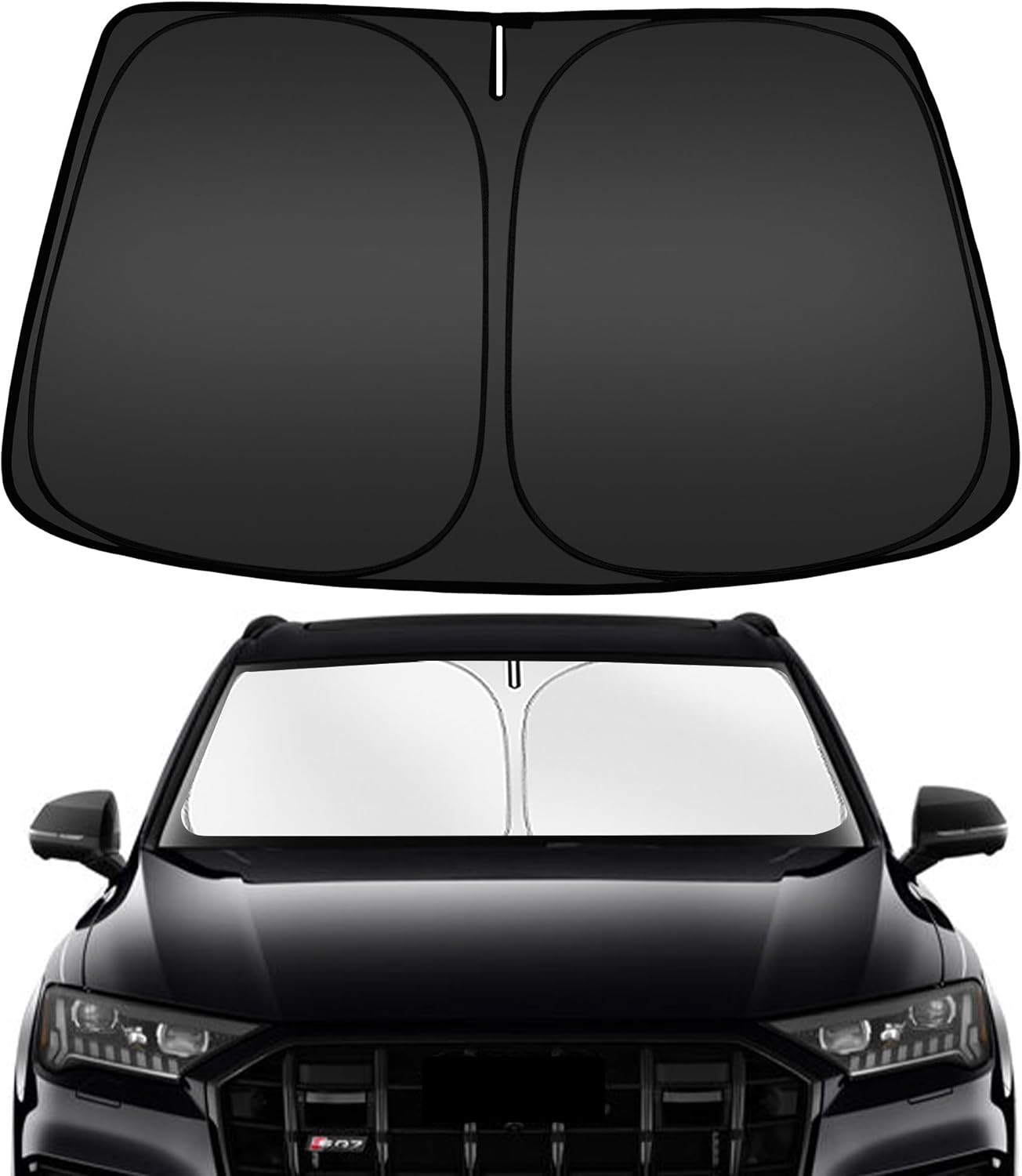 ARISMOTOR Windshield Sun Shade for Audi Q7 2016-2025, Custom Fit Foldable Front Window Sunshade Sun Visor Protector, Block UV Rays Keep Your Car Cooler
