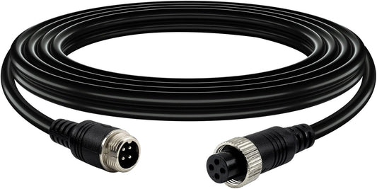 Car Video Extension Cable 4 Pin Aviation Waterproof Shockproof for CCTV Rearview Camera Truck Trailer Camper Bus Motorhome Vehicle Backup Monitor System 16.5Ft/5M