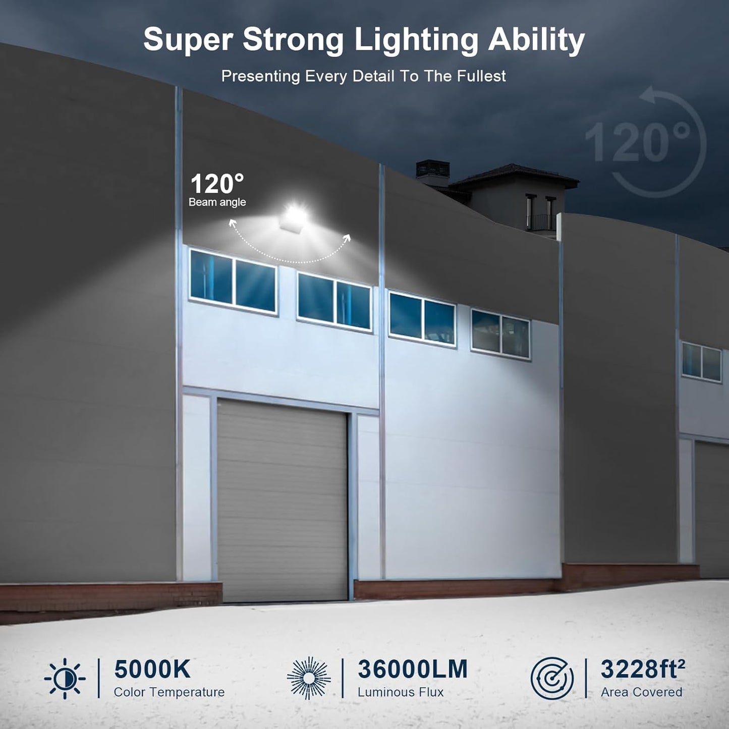 LED Stadium Lights, Extremely Bright 36000 Lumen Outdoor Stadium Flood Light, IP65 Waterproof 240W Commercial Exterior Arena Lighting with 5000K Wide Angle and Heavy Duty