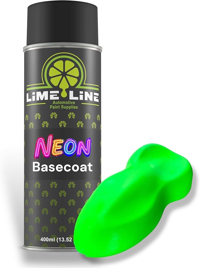 LiME LiNE Premium Automotive Basecoat Aerosol Spray Paint - Fast Drying- Custom Paint, Must Be Clearcoated! (Neon Green)