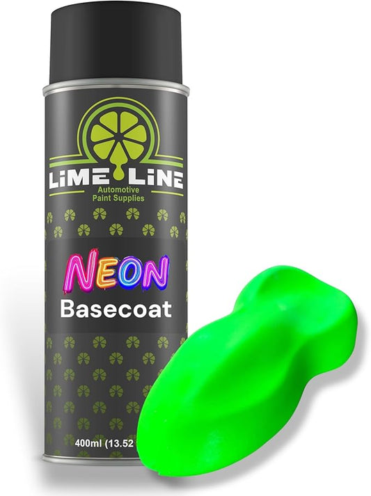 LiME LiNE Premium Automotive Basecoat Aerosol Spray Paint - Fast Drying- Custom Paint, Must Be Clearcoated! (Neon Green)