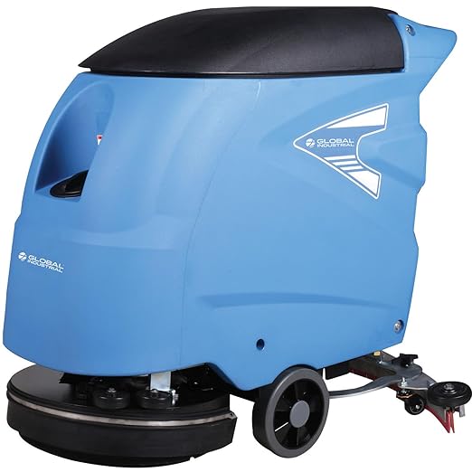 Global Industrial Commercial Electric Walk-Behind Auto Floor Scrubber, Battery Powered, 18" Cleaning Path, 12 Gallon Solution Tank, 15 Gallon Recovery Tank