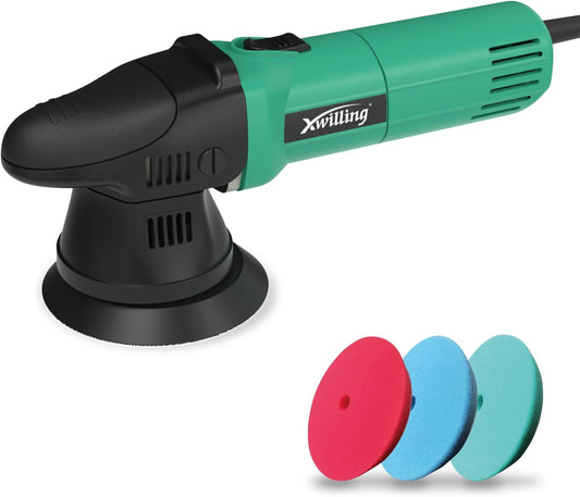 Buffer Polisher, 5-Inch 8MM Dual Action Random Orbital Car Polisher with 6 Variable Speed MAX5500 RPM, Car Detailing Kit for Car Detailing Polishing and Waxing