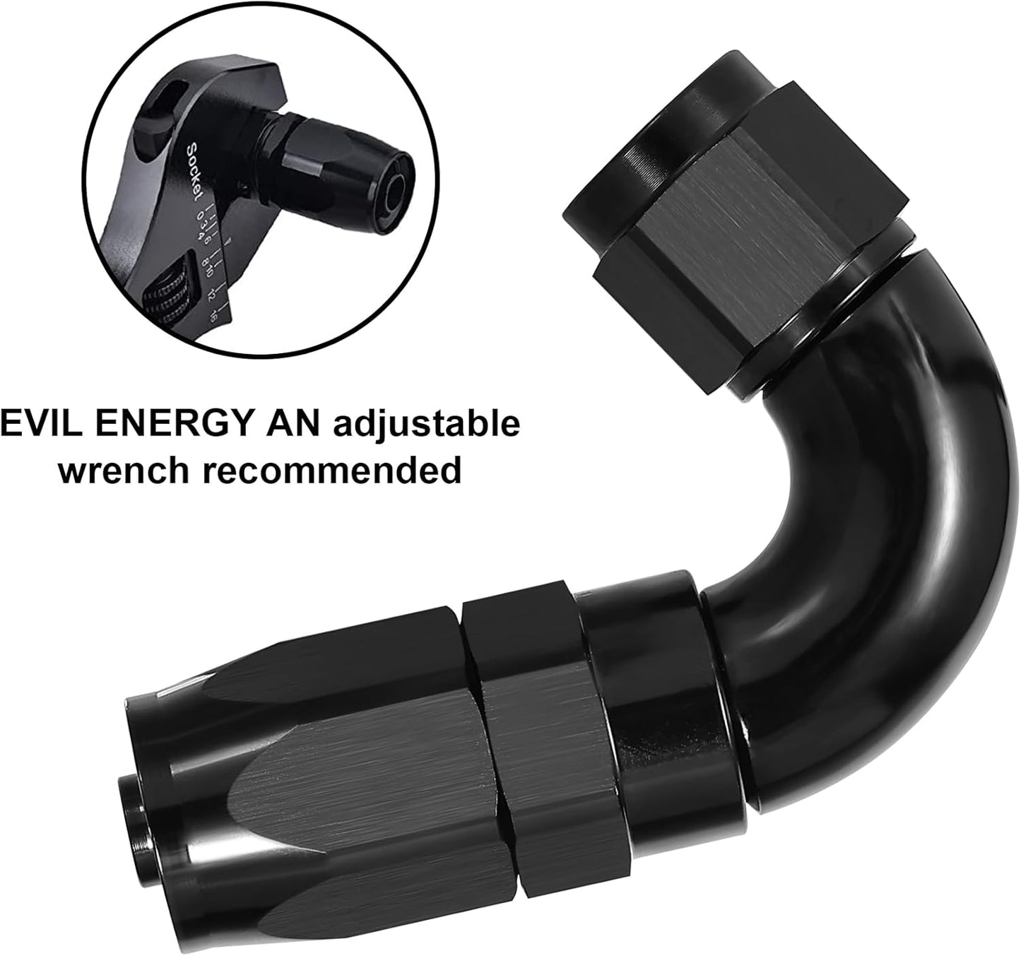 EVIL ENERGY 8AN 120 Degree One Piece Full Flow Hose End Fitting Swivel For CPE Braided Hose