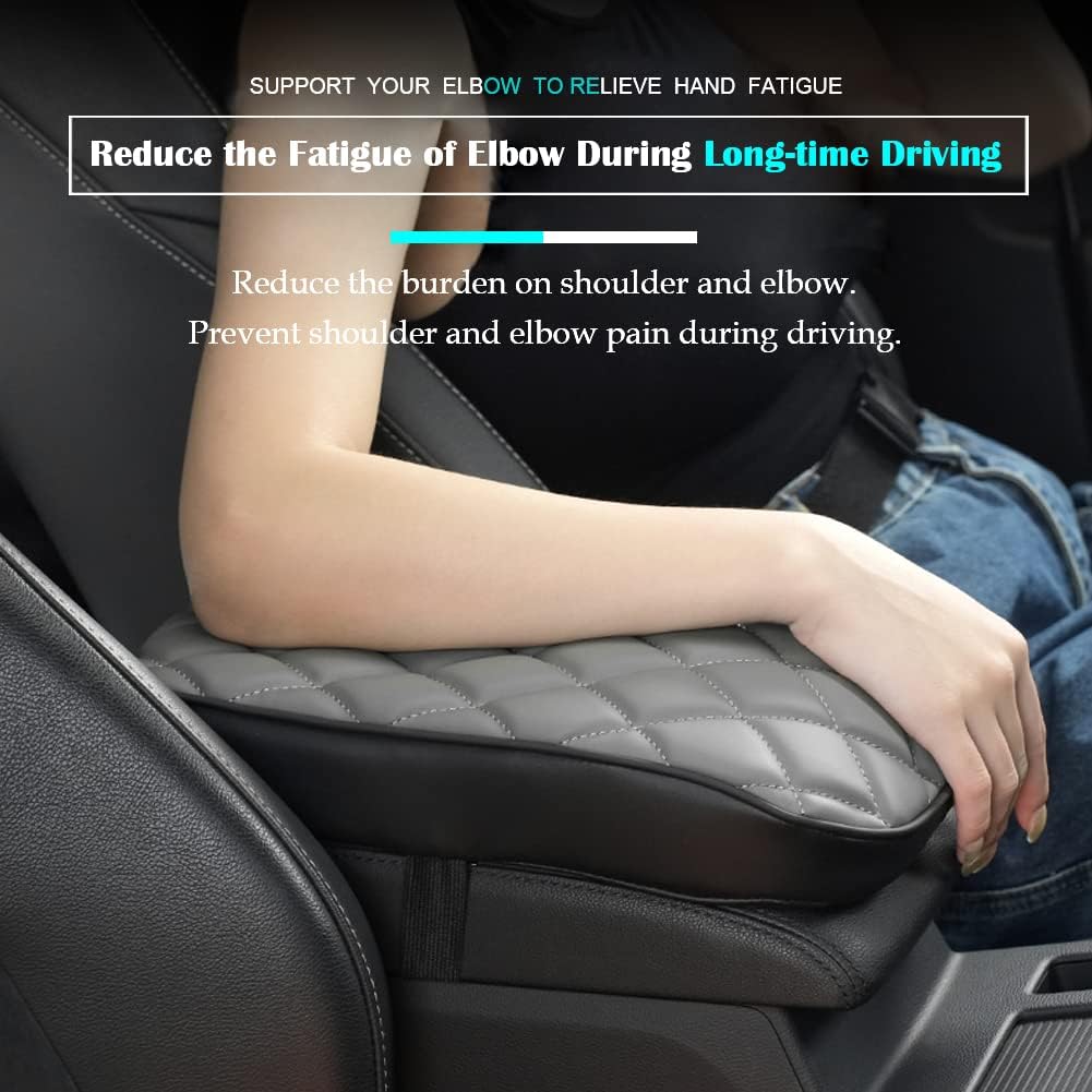 Car Center Console Pad,Memory Foam Car Armrest Cushion,Auto Armrest Pad,Knitted Corrugated Design,Great for Long-time Driving,Universal Car Armrest Seat Box Cover Protector for Most Vehicles