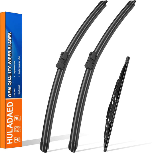 HULADAED® 26'' 14'' 10'' Windshield Wipers Replacement for Chevy/Chevrolet Trax 2023-2013,Silicone Front Rear Wiper blades for MY Car-All Weather & Quiet(3 PACK)