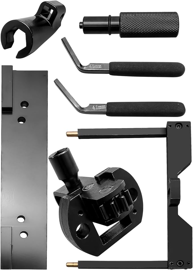 Engine Timing Tool Set Fit for Detroit Diesel DD15 DD16, Include TDC Locating Pin Camshaft Timing Tool Brake Adjustment Tool Barring Tool and Fuel Line Socket, Heavy Duty Steel