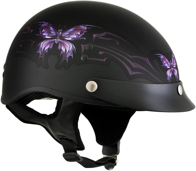 Hot Leathers Advanced Motorcycle DOT Skull Cap Classic Half Helmets Biker HLT
