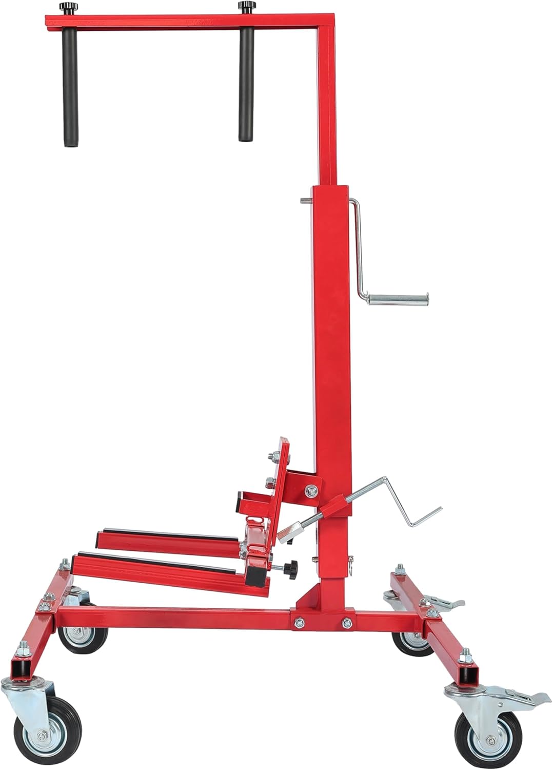 HECASA Adjustable Car Door Installer and Remover Jack Lift Hoist w/Swivel Castors & Straps Hoist Jack Stand Dolly Heavy Duty Auto Body Car Door Floor Jack Stand Steel Red