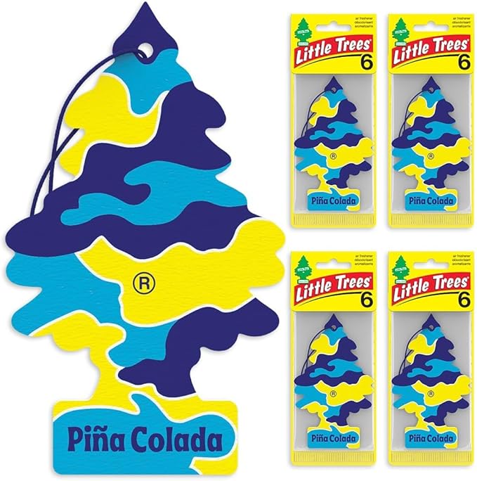 LITTLE TREES Car Air Freshener | Hanging Tree Provides Long Lasting Scent for Auto and Home | Piña Colada, 24 Air Fresheners
