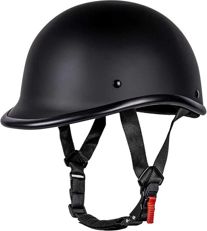 Motorcycle Helmet Half Shell Hawk Style Helmets Compact Lightweight Open Face for Motorcycle Street Bike Cruiser Moped - DOT Approved (Matte Black,M)