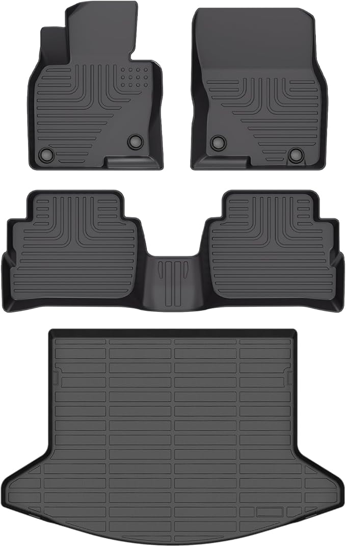 AIPOIL® Floor Mats & Cargo Liner Set for 2023-2025 Mazda CX5 All Weather Protection TPE Anti-Slip Automotive Full Set Custom CX-5 Car Mats Mazda Accessories - Black