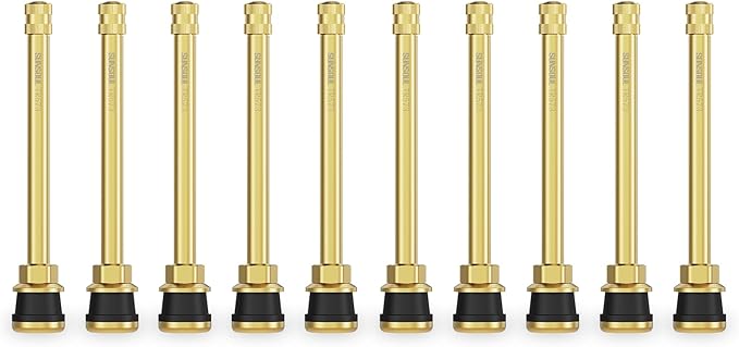 SUNSOUL TR573 10pcs Truck Tire Valve Stems, Brass Commercial 4-3/8 Valve Stems for Rim Φ.625"