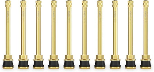 SUNSOUL TR573 10pcs Truck Tire Valve Stems, Brass Commercial 4-3/8 Valve Stems for Rim Φ.625"