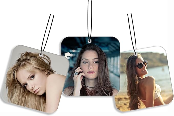 Custom Air Freshener with Picture for Car - Personalized Car Air Freshener, Double Sided Print Photo/Logo With Scents Freshener, for car, Bedroom, Bathroom, Mother's Day Hanging Ornaments