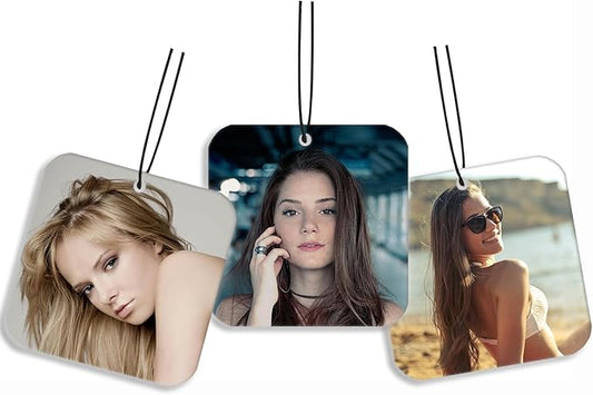 Custom Air Freshener with Picture for Car - Personalized Car Air Freshener, Double Sided Print Photo/Logo With Scents Freshener, for car, Bedroom, Bathroom, Mother's Day Hanging Ornaments