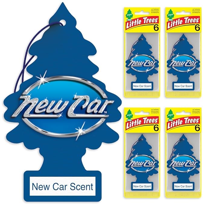 LITTLE TREES Car Air Freshener | Hanging Tree Provides Long Lasting Scent for Auto and Home | New Car Scent, 24 Air Fresheners