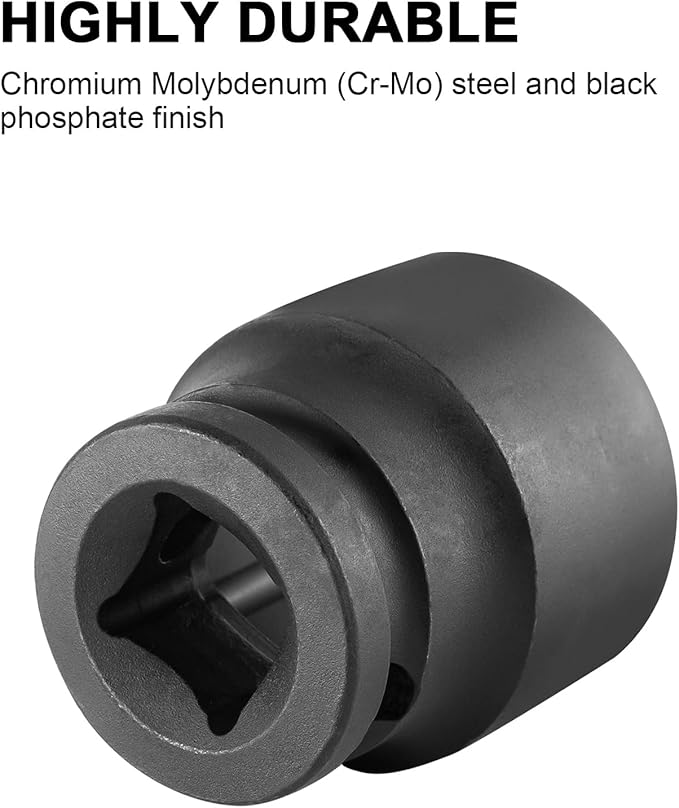 MAXPOWER 1/2 Inch Drive 21mm Standard Impact Socket, Made with Heat-Treated Chrome Molybdenum Steel, 6-Point Design, Metric